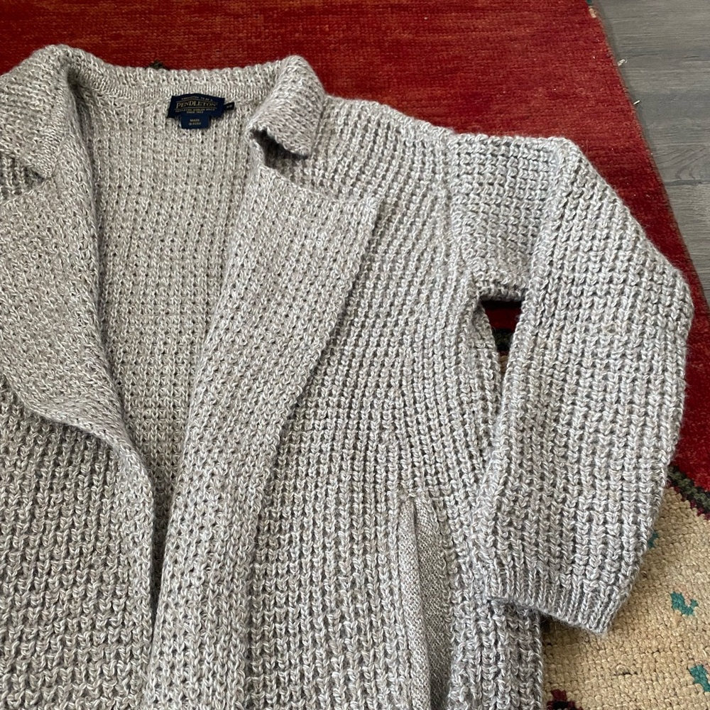 Alpaca Pendleton Knit Duster Sweater - image 2